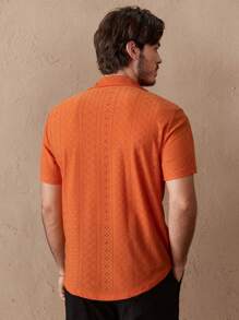 Manfinity VCAY Men's Short Sleeve Button Front Shirt - Orange - View 4