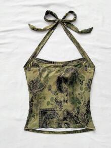 Soleia 全新节日针织印花露背吊带背心 - 彩色 - 查看 2