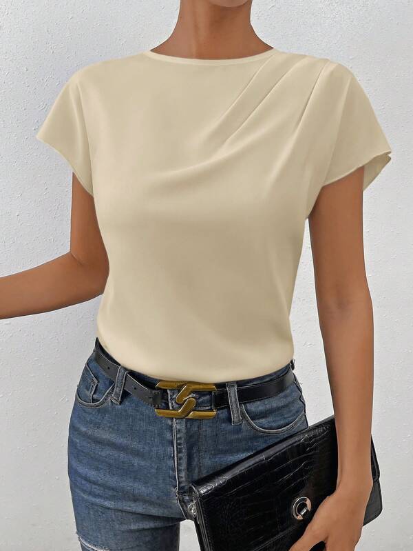 SHEIN Essnce Camicia bianca oversize da donna, camicia estiva, top da donna elegante, abbigliamento casual estivo da donna, top tubo, t-shirt divertente casual da donna, outfit da uscita