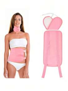 2pcs/Set Reusable Castor Oil Compress Kits, Waist And Neck Protect And Abdominal Support Suit,With Adjustable Elastic Shoulder Straps, Machine Washable