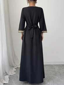 Elenzga Vestito elegante da donna con paillettes e frange a patchwork