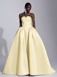 Elitara 优雅浪漫露肩无袖长礼服，女士正式晚礼服，派对礼服，适合婚礼宾客