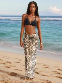 Slaydiva 新款女士泳衣性感黑色系列，沙滩迷彩纯黑色泳衣套装 - 黑色 - 查看 3