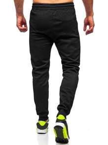 Manfinity Homme Loose Fit Men's Letter Graphic Drawstring Waist Sweatpants - Black - View 4