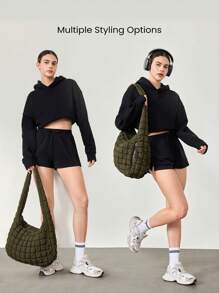 GLOWMODE Quilted Water-Resistant Carryall Shoulder Bag - Green - View 3