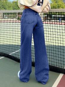 EURMUSE LOW RISE WIDELEG LIGHT GREY Y2K JEAN - Medium Wash - View 2