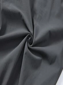 Manfinity Homme Pantalones informales 3/4 de hombre con cordón en la cintura y cremallera delantera de 2 tonos