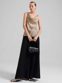 Ontre 2 chiếc/bộ áo cánh hở lưng cổ chữ V màu kaki cho nữ và áo hai dây ren, thời trang và thoải mái - Nhiều màu - Xem 8