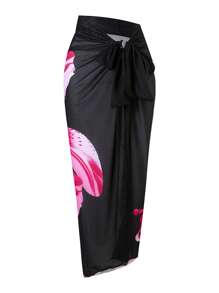 Swim Oasis 2pcs/Set Women's 2025 New Printed One-Piece Swimsuit And Mesh Maxi Skirt Beach Resort Summer Casual Swimwear Sets - Multicolor - View 5