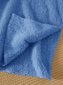 SHEIN Baby Boy Summer Casual Vacation Cute Versatile Blue Plush Dinosaur Hooded Swimwear Cover-Up, Suitable For Beach, Spa, Swimming, Home