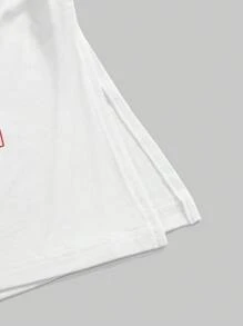 ROMWE Grunge Punk Concert Women Flag & Lips Print Strapless Crop Top - White - View 4