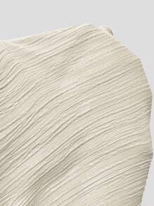 SHEIN LUNE Long Textured Fabric Casual/Office Shirt Fall Cloth For Women - Apricot - View 7