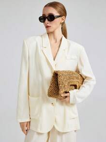 Ontre Traje informal de 2025 para el nuevo Festival de Música, Concierto, Festival de Música Country, Atuendo de actuación musical para mujer, Pantalón ancho de lino color beige claro, Conjunto de traje casual