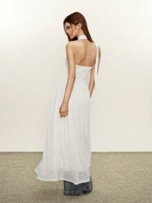 Rina Fox Women's Sleeveless V-Neck Ditsy Floral Lace Dress