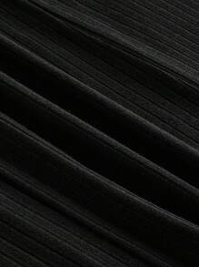 SHEIN MOD Bộ váy dài tay ngắn họa tiết nơ hoa Jacquard viền đen trắng, phong cách thanh lịch, bộ đồ đi biển, bộ đồ ăn trưa, bộ đồ cưới/tiệc cô dâu - màu đen - Xem 7