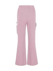 TaskEZ 2 件套女士医疗保健制服 - 纯色 V 领上衣和开衩长裤，手术服套装