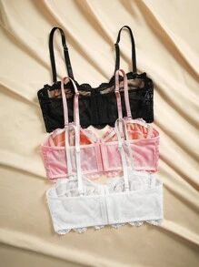 Charlaine 3-Pack Women's Bras (Black, White, Pink) - Multicolor - View 7