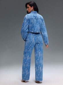Denimoi Jeans rectos y holgados con efecto desgastado informal