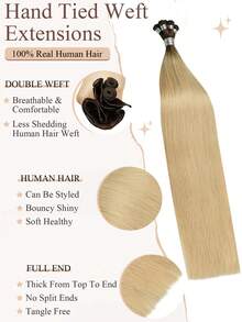 Human Hair Extensions Hand Tied Weft 18-22Inch #4/22 Color Human Hair Weft  Hand Tied Weft Extensions Virgin Remy Human Hair Extensions - Rooted & Ombre - View 6