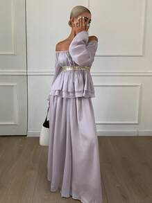 DAZY Women Two Pieces Outfits For Daily Wear Off Shoulder Top - Pink - View 5