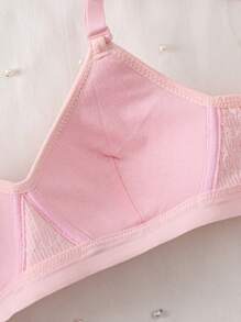 3pcs Wireless Comfortable Non-Detachable Cup Adjustable Strap Teen Girls Bra Set Bras Pack Women Sports Bras Bras And Underwear Set Bra Pack