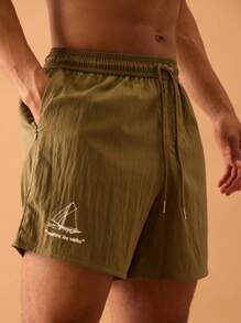 Musero Graphic Print Swim Shorts Summer Streetstyle Vacation Casual