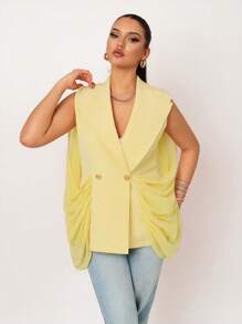 Zolique Rompi Chiffon Patchwork Fashion Musim Panas Wanita - Kuning - View 3