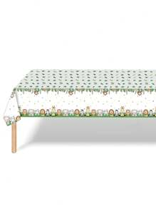 SHEIN 1 Piece 108inch*54inch Cute Jungle Animal Theme Tablecloth, Jungle Theme Disposable Tablecloth, For Teenagers Birthday Party Newborn Party Wedding Family Holiday Party Home Decoration, Desktop Decoration, Scene Decoration, Christmas, Outing, Good Waterproof And Stain Resistance, Easy To Carry And Fold, Easy To Clean.