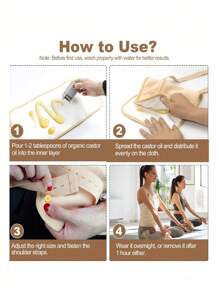 2pcs/Set Reusable Castor Oil Compress Kits, Waist And Neck Protect And Abdominal Support Suit,With Adjustable Elastic Shoulder Straps, Machine Washable