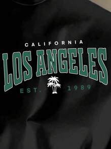 Manfinity Joysei 男士黑色字母印花T恤，适合夏季 - 黑色 - 查看 2