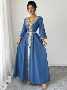 Elenzga Women's Elegant Fringe & Sequin Patchwork Dress