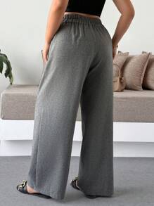 SHEIN Tall Pantaloni ampi e morbidi con vita asimmetrica per taglie comode, versatili, casual e adatti per il pendolarismo quotidiano