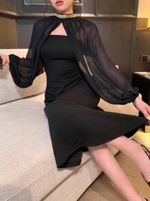 DAZY Women Two Pieces Outfits For Daily Wear - Black - View 1