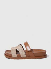 HighSole Sandálias de Verão de Novo Estilo, Chinelos Planos Versáteis e na Moda para Mulheres