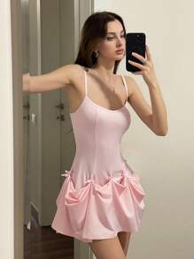 Sweetina Kleid aus Chiffon mit vielseitig einsetzbarer Länge und Schleifen-Dekor