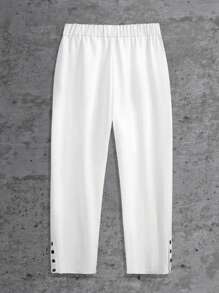 Manfinity RSRT Men's Simple Casual Draw String Waist Button Hem Pants