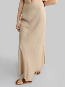 Ontre 2 件套女式卡其色褶皱系带腰吊带背心和 A 字裙套装，休闲都市通勤装，优雅夏日，简约百搭，宽松舒适