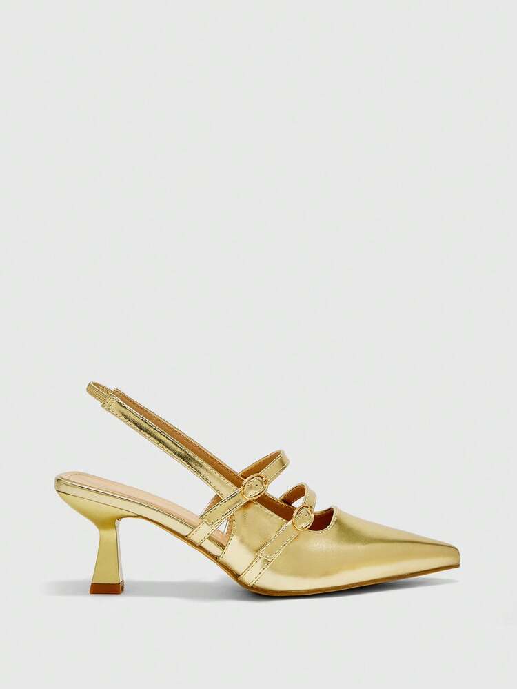 CUCCOO BIZCHIC Fashionable & Elegant Gold High Heel Pumps For Summer For Christmas Spring Shoes