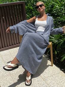 DAZY Women Two Pieces Outfits For Daily Wear - Blue - View 3