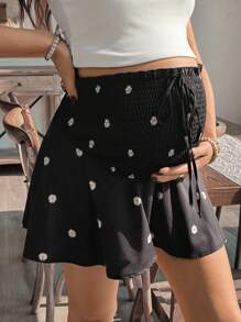 SHEIN Solid Color Maternity Shorts, Fashionable For Summer