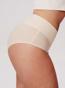 LUVLETTE 2条装基础款高腰隐形三角裤腰部收腹塑身内裤套装透气女士内衣 - 彩色 - 查看 7