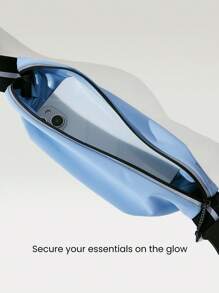 GLOWMODE Break A Sweat Quick-Dry Lightweight Adjustable Belt Reflective Running Belt Bag - Baby Blue - View 3