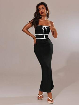 SHEIN BAE 女式扭纹针织紧身连衣裙