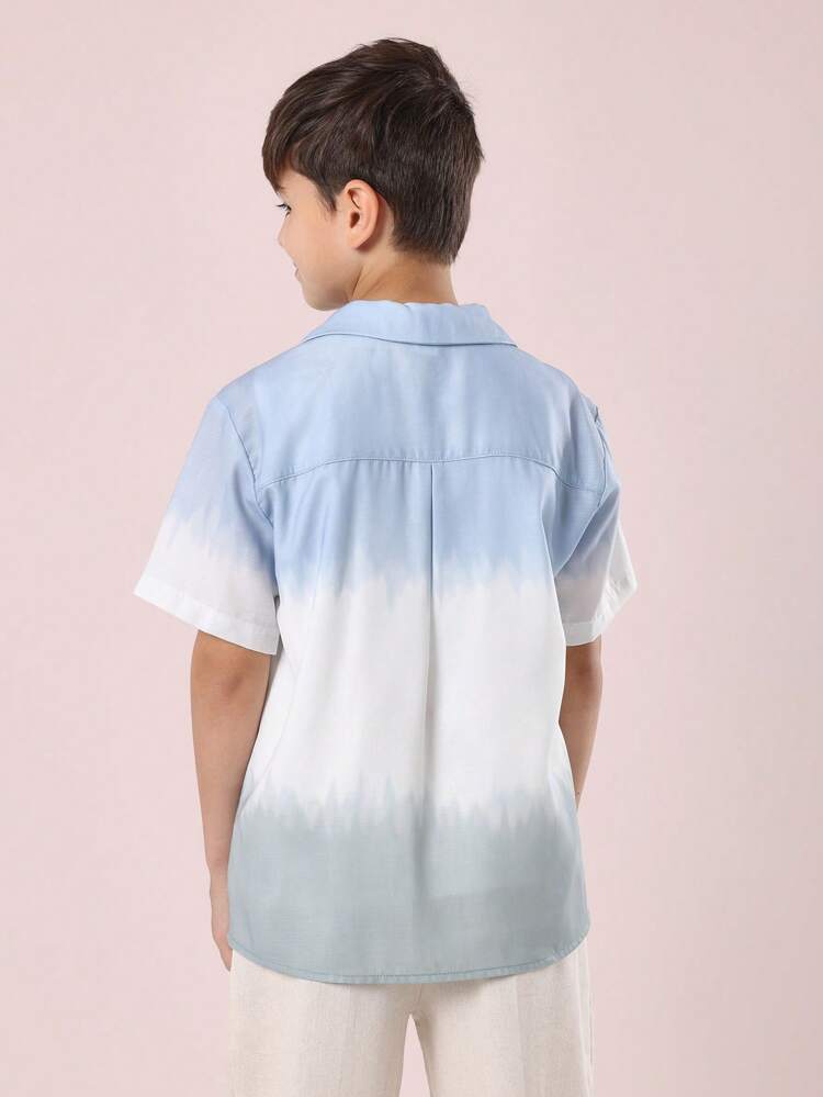 Camicia a maniche corte con bottoni e tie-dye