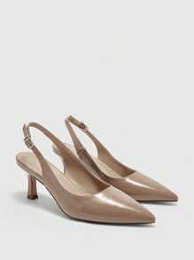 CUCCOO BIZCHIC 卡其色尖头细高跟鞋，时尚办公室装扮，约会，派对，节日