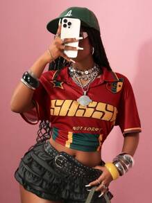 Slaydiva Plus Size Women T-Shirt, New Arrivals For Autumn/Winter 2025, Halloween, Fall/Winter Clothes, Streetwear