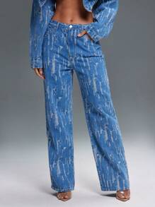 Denimoi Jeans rectos y holgados con efecto desgastado informal