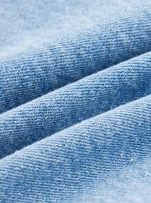 SHEIN MOD Y2K 风格蓝色弹性短款牛仔挂脖露背吊带背心