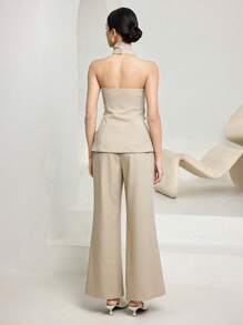 Heiryn Women Two Pieces Outfits For Daily Wear - Khaki - View 3