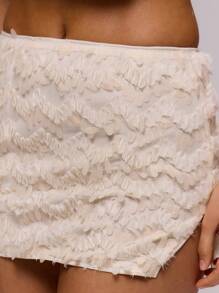 MUSERA Zig Zag Sequin Mini Skirt Summer Ibiza Holiday Cute Romantic Festival Graduation Beach Romance Vacation Holiday Festival - White - View 5